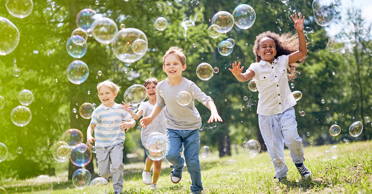 Little Kids Having Fun Outdoors