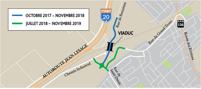 Carte du secteur des travaux